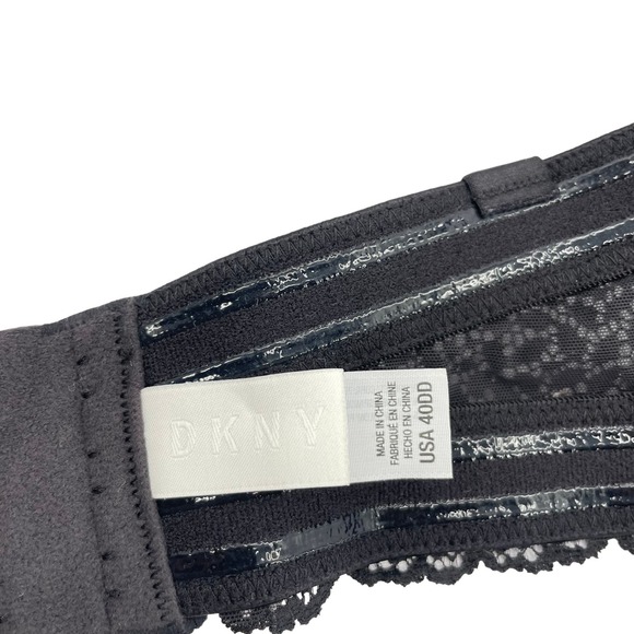 DKNY Black Modern Strapless Convertible Straps Lace Bra - Picture 7 of 10